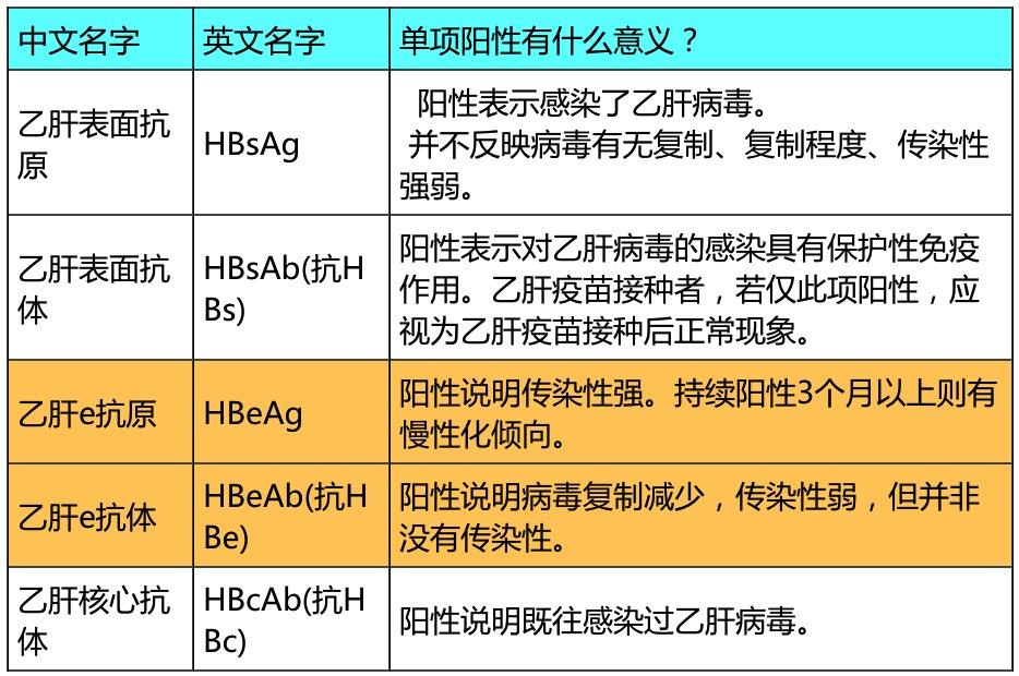 乙肝五项指标是指哪些？